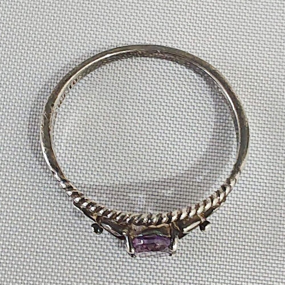 Vintage Avon RJ Graziano Sterling Silver Amethyst Filigree Ring Sz 9.75 - Picture 4 of 6